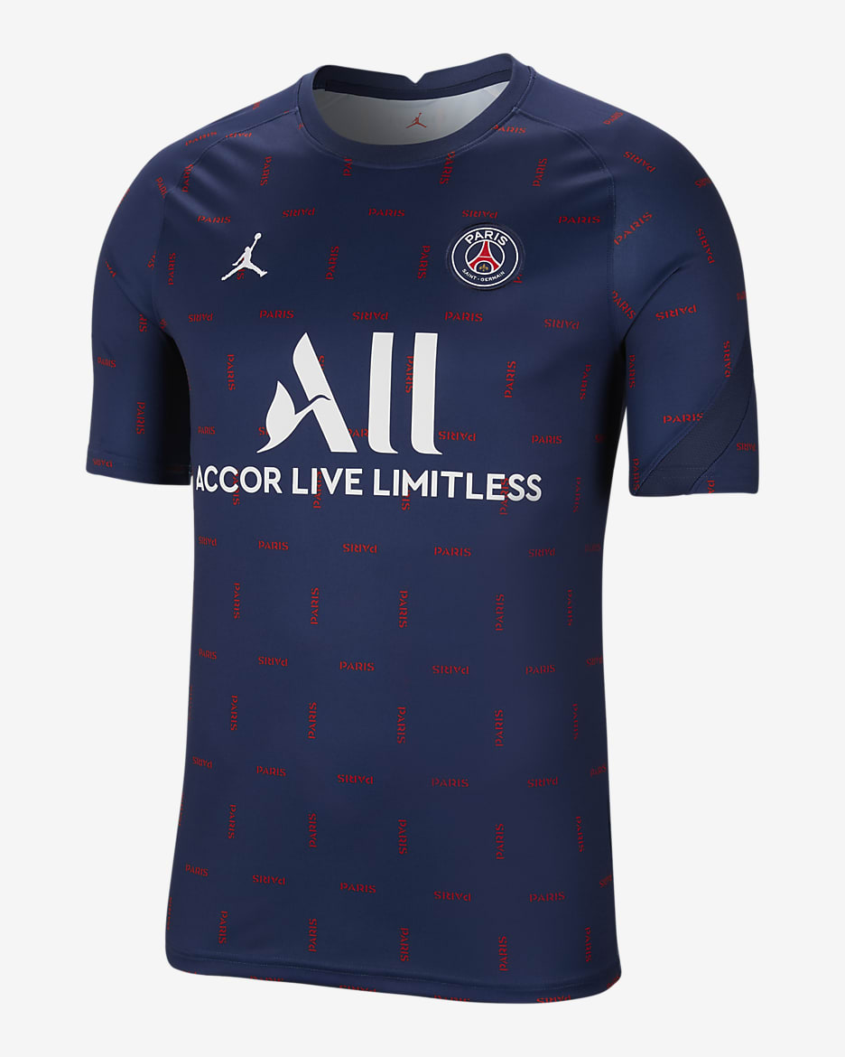 Paris Saint-Germain Men's Pre-Match Short-Sleeve Soccer Top
